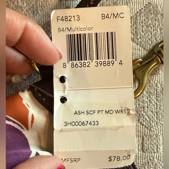 Coach Ashley Hand Drawn Scarf Print Wristlet NWT - Picture 5 of 7